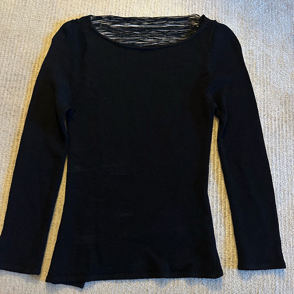 Black Italian knit stretchy long sleeve